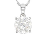 Moissanite Platineve Solitaire Pendant 5.37ct DEW