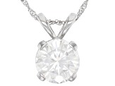 Moissanite Platineve Solitaire Pendant 7.00ct DEW