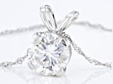 Moissanite Platineve Solitaire Pendant 7.00ct DEW