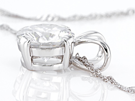 Moissanite Platineve Solitaire Pendant 7.00ct DEW