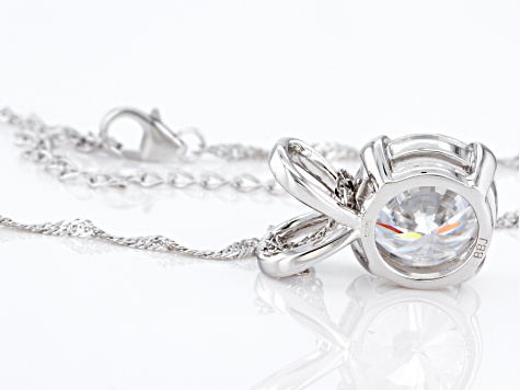 Moissanite Platineve Solitaire Pendant 7.00ct DEW