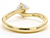 Moissanite 10k Yellow Gold Solitaire Ring .50ct D.E.W