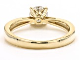 Moissanite 10k Yellow Gold Solitaire Ring .60ct D.E.W