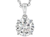 Moissanite Platineve Solitaire Pendant 3.60ct DEW