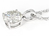 Moissanite Platineve Solitaire Pendant 3.60ct DEW