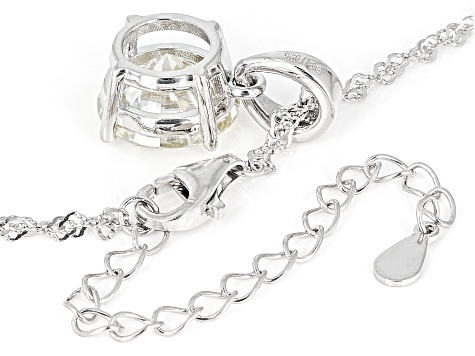 Moissanite Platineve Solitaire Pendant 3.60ct DEW