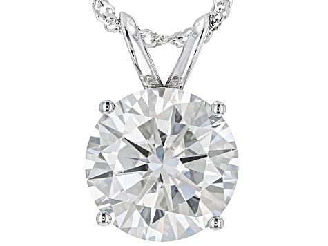 Moissanite Platineve Solitaire Pendant 8.75ct DEW