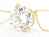 Moissanite 14k Yellow Gold Solitaire Necklace 10.34ct DEW