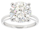 Moissanite Platineve Solitaire Ring 5.37ct D.E.W