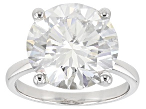 Moissanite Platineve Solitaire Ring 8.75ct D.E.W