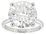 Moissanite Platineve Solitaire Ring 8.75ct D.E.W