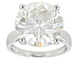 Moissanite Platineve Solitaire Ring 10.34ct D.E.W