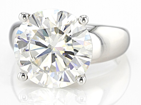 Moissanite Platineve Solitaire Ring 9.75ct D.E.W