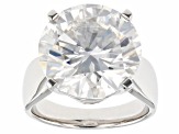 Moissanite Platineve Solitaire Ring 12.00ct D.E.W