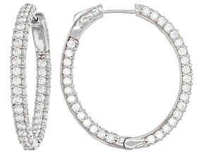 Moissanite Platineve Inside Out Hoop Earrings 7.52ctw DEW