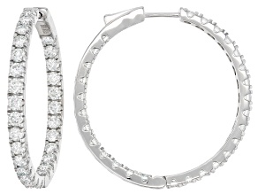 Moissanite Platineve Inside Out Hoop Earrings 5.60ctw DEW