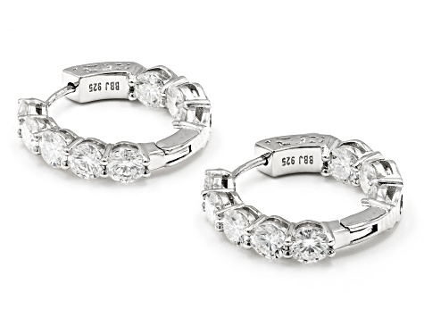 Moissanite Platineve Inside Out Hoop Earrings 5.28ctw DEW