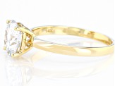 Moissanite 14k Yellow Gold Solitaire Ring 2.70ct D.E.W