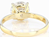 Moissanite 14k Yellow Gold Solitaire Ring 2.70ct D.E.W