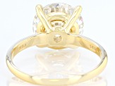 Moissanite 14k Yellow Gold Solitaire Ring 5.37ct DEW