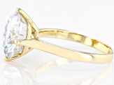 Moissanite 14k Yellow Gold Solitaire Ring 7.00ct DEW