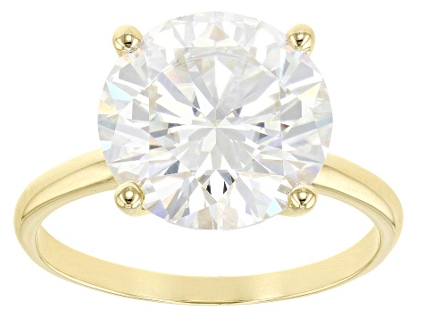 Moissanite 14k Yellow Gold Solitaire Ring 8.75ct D.E.W