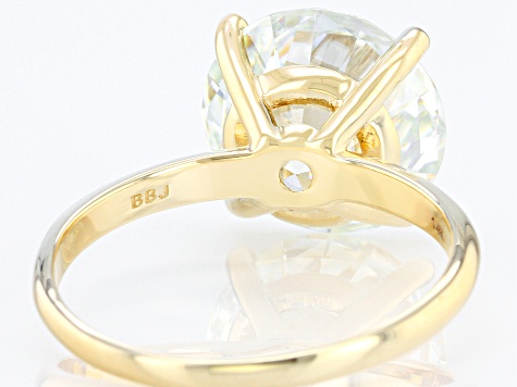 Moissanite 14k Yellow Gold Solitaire Ring 8.75ct D.E.W