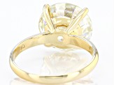 Moissanite 14k Yellow Gold Solitaire Ring 10.34ct D.E.W