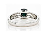 Green and colorless moissanite platineve promise ring 1.08ctw DEW.