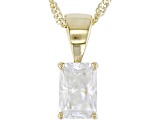 Moissanite 14k Yellow Gold Solitaire Pendant .70ct DEW