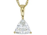 Moissanite 14k Yellow Gold Solitaire Pendant 1.00ct DEW