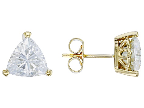 Moissanite 14k Yellow Gold Stud Earrings 2.00ctw DEW