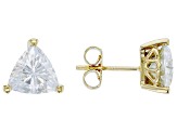 Moissanite 14k Yellow Gold Stud Earrings 2.00ctw DEW