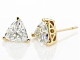 Moissanite 14k Yellow Gold Stud Earrings 2.00ctw DEW
