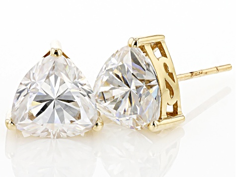 Moissanite 14k Yellow Gold Stud Earrings 3.20ctw DEW