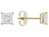Moissanite 14k Yellow Gold Stud Earrings 1.40ctw DEW