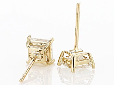 Moissanite 14k Yellow Gold Stud Earrings 1.40ctw DEW