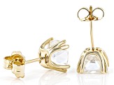 Moissanite 14k Yellow Gold Stud Earrings 4.00ctw DEW