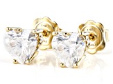 Moissanite 14k Yellow Gold Stud Earrings 2.40ctw DEW