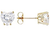 Moissanite 14k Yellow Gold Stud Earrings 3.00ctw DEW