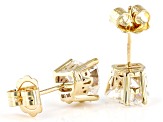 Moissanite 14k Yellow Gold Stud Earrings 3.00ctw DEW