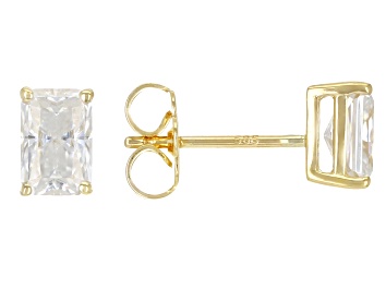 Picture of Moissanite 14k Yellow Gold Stud Earrings 1.40ctw DEW