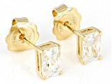 Moissanite 14k Yellow Gold Stud Earrings 1.40ctw DEW