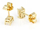 Moissanite 14k Yellow Gold Stud Earrings 1.40ctw DEW