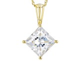 Moissanite 14k Yellow Gold Solitaire Pendant 3.90ct DEW