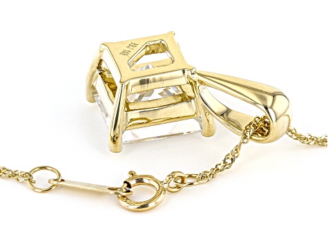 Moissanite 14k Yellow Gold Solitaire Pendant 3.90ct DEW