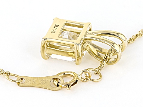 Moissanite 14k Yellow Gold Solitaire Pendant 1.85ct DEW