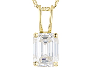 Picture of Moissanite 14k Yellow Gold Solitaire Pendant 1.75ct DEW