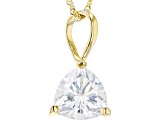 Moissanite 14k Yellow Gold Solitaire Pendant 2.40ct DEW