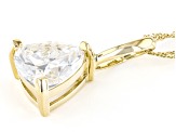 Moissanite 14k Yellow Gold Solitaire Pendant 2.40ct DEW